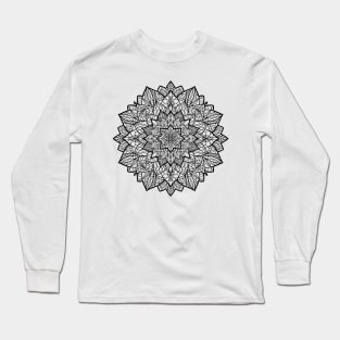 Ornamental Flower Line Art Mandala Long Sleeve T-Shirt